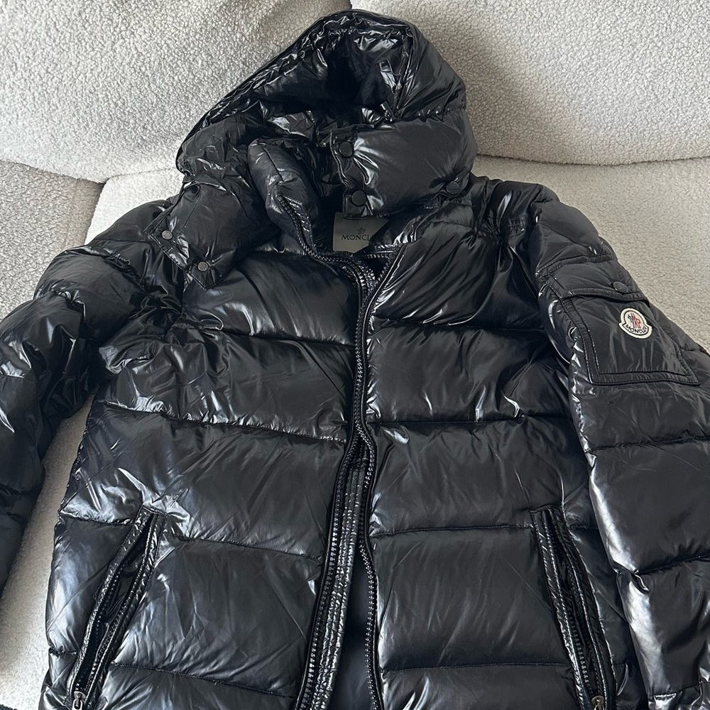 Moncler Shiny Black Puffer Jacket - Picture 3 of 7